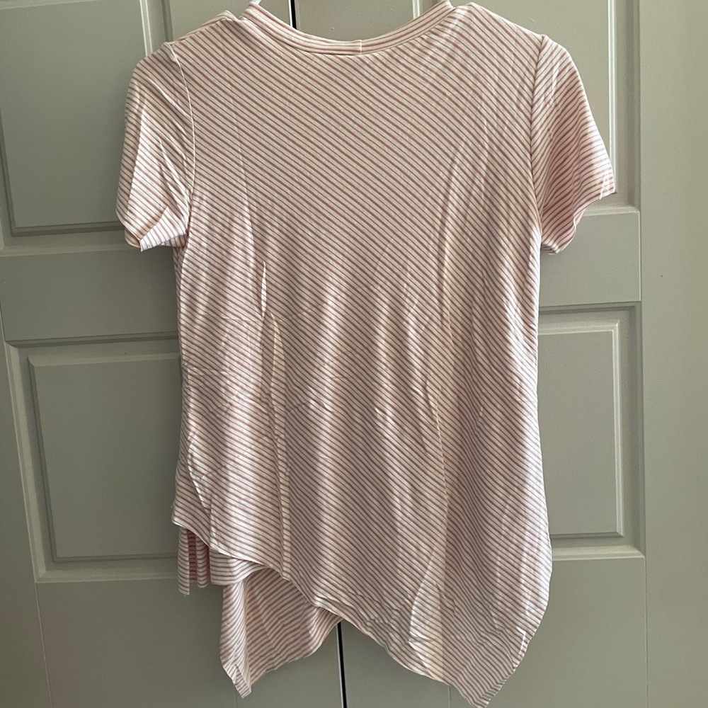 Elan Beige and Pink Striped Top